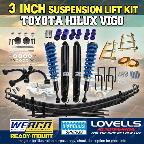 3 Inch 75mm Complete Strut Lift Kit Control Arm for Toyota Hilux KUN26 GGN25