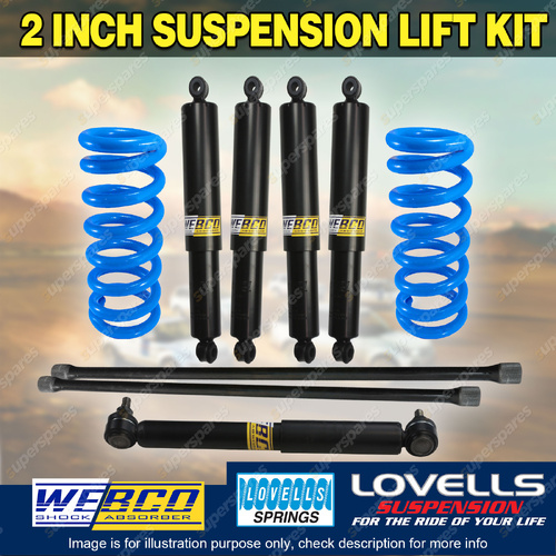 2" Lift Kit Raw Torsion Bar Lovells Coil Damper for Toyota 4 Runner 130 Series
