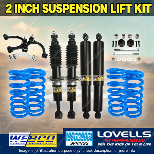 2" 50mm Lift Kit Webco Shock Lovells Coil Arm Diff for Toyota Prado 120 150