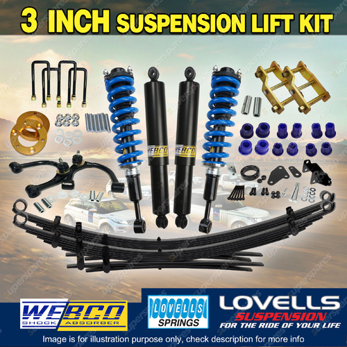 3" 75mm Lift Kit Complete Strut Raw Leaf Diff Drop Arm for Mazda BT50 11-20