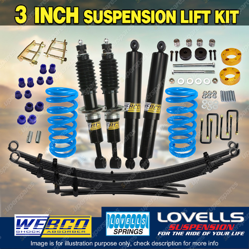 3"75mm Lift Kit Lovells Coil Raw Leaf Diff Spacer for Toyota Hilux GUN126 GUN125