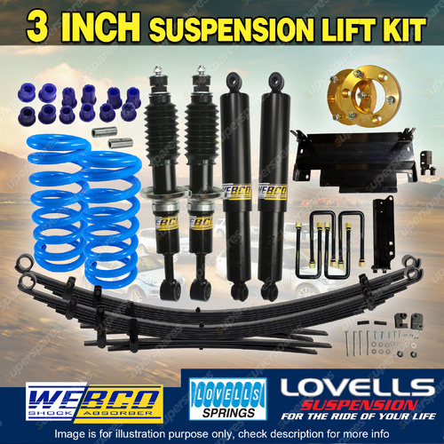 75mm + 50mm Lift Kit Diff Lovells Coil RAW Leaf for Nissan Navara D40 STX550
