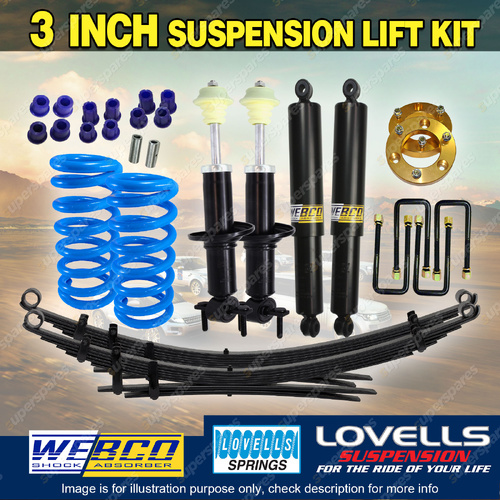 3" 75mm Front 2" Rear Lift Kit Lovells Coil Raw Leaf Spacer for Ford Ranger PY