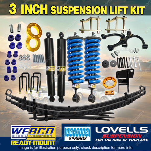 3" Lift Kit Complete Strut Raw Leaf Control Arm Diff Drop for Ford Ranger PY