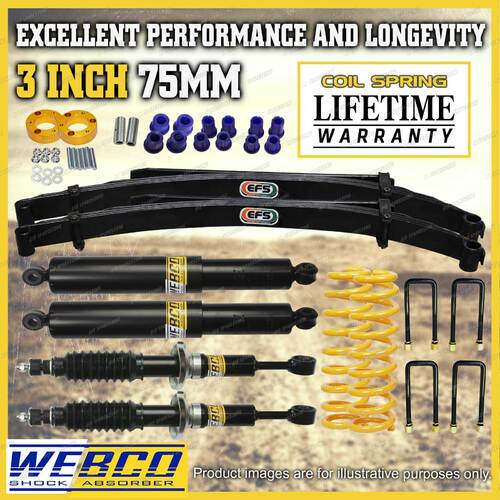 75mm + 50mm Lift Kit Shocks EFS Leaf King Springs for Foton Tunland 12-on