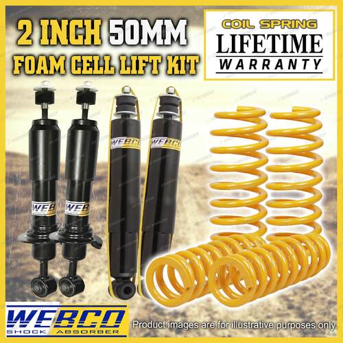 2" 50mm Foam Cell Lift Kit Webco Shocks King Coils for Toyota Landcruiser 200