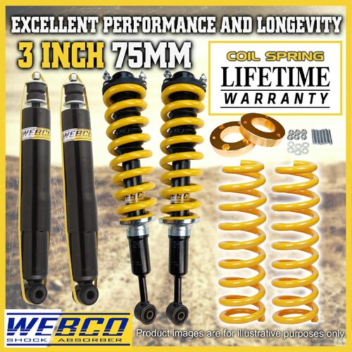 75mm + 50mm Pre Assembled Lift Kit Shocks King Springs for Ford Everest 18-22