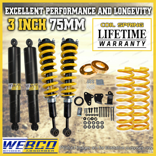 3" Lift Kit Pre Assembled Shocks King Coil Diff Spacer for Ford Everest 15-18