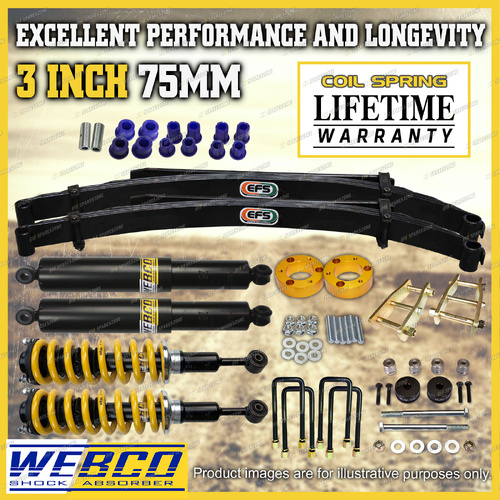 3"75mm Pre Assembled Lift Kit Diff Shackle EFS Leaf for Toyota Hilux GUN 125 126