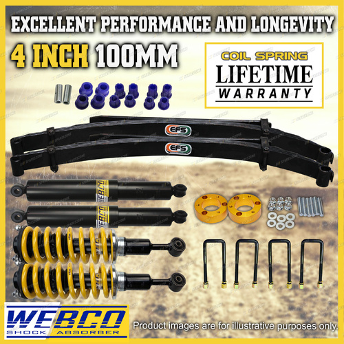 4" Pre Assembled Lift Kit Shocks King Coil EFS Leaf for Mitsubishi Triton MQ