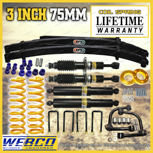 75mm + 50mm Lift Kit Shocks King Coil EFS Leaf Control Arm Spacers for LDV T60