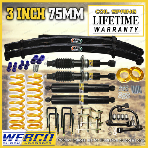 3" 75mm Lift Kit Shocks EFS Leaf Shackle Spacer Arm for Ford Ranger PX3 18-22