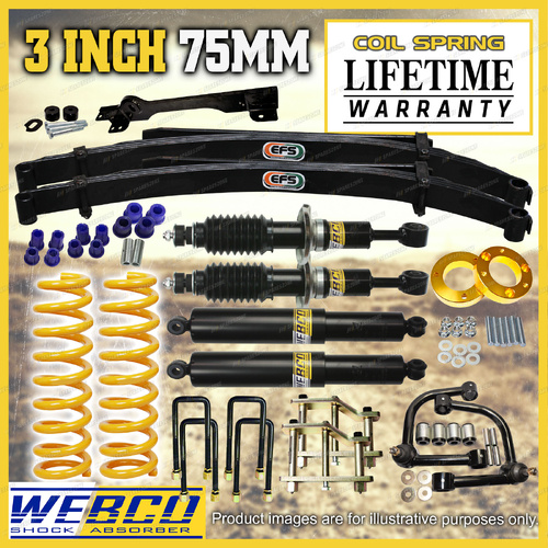 3"75mm Lift Kit Shock King Coil EFS Leaf Control Arm Diff for Isuzu D-Max 12-20