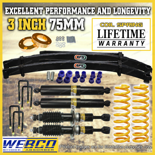 3" 75mm + 2" 50mm Lift Kit Webco Shocks King Coil EFS Leaf Spacer for LDV T60