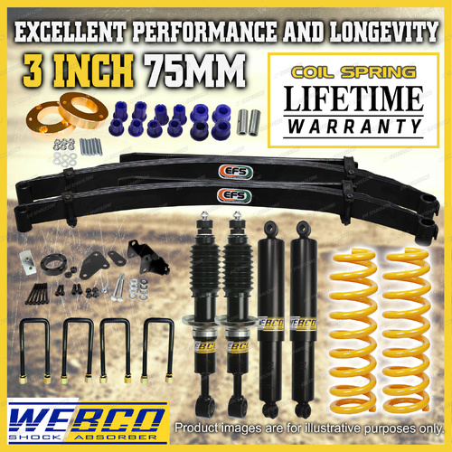 75mm + 50mm Lift Kit Diff Drop Kit King Coil EFS Leaf for Mazda BT50 11-20