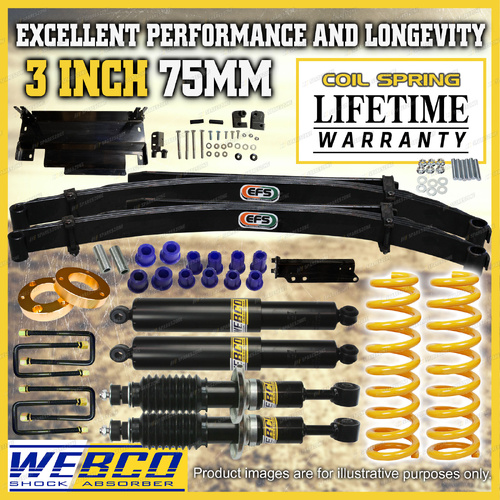 75mm + 50mm Lift Kit Diff King Coil EFS Leaf for Nissan Navara D40 STX550