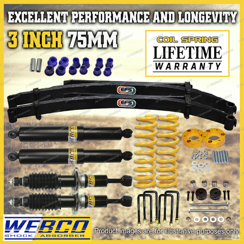 75mm + 50mm Lift Kit Diff King Coil EFS Leaf for Toyota Hilux GUN126 GUN125