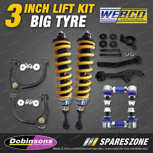 3" Webco Big Tyre Lift Kit Complete Strut King Coil for Toyota Hilux GUN126