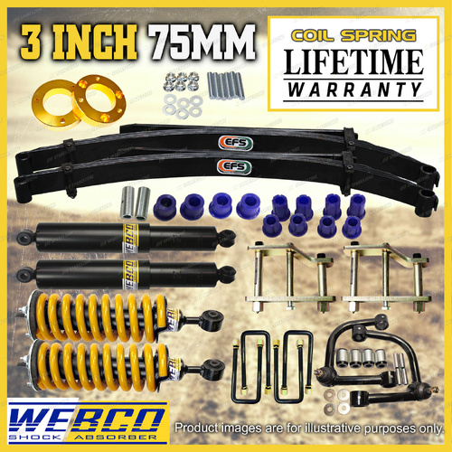 3" 75mm Lift Kit Complete Strut EFS Leaf Arm Shackle Spacer for Ford Ranger PY