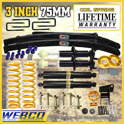 3" Lift Kit King EFS Leaf Diff Drop Shackle Spacer for Volkswagen Amarok 23-ON