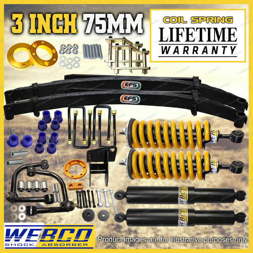 3" Lift Kit Complete Strut EFS Leaf Arm Diff Shackle for Volkswagen Amarok 23-ON