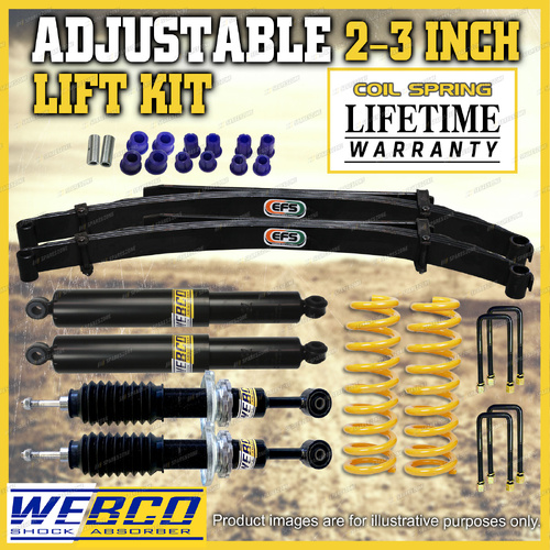 2"-3" Adjustable Lift Kit Shocks King Coil EFS Leaf for Mitsubishi Triton MR