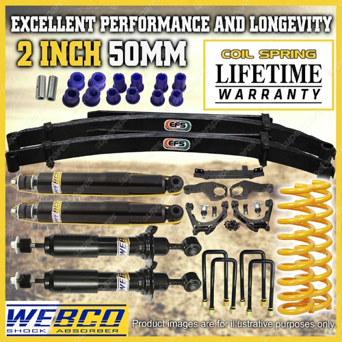 2" 30mm Lift Kit Webco Shocks King Spring EFS Leaf Diff for Mitsubishi Triton MR