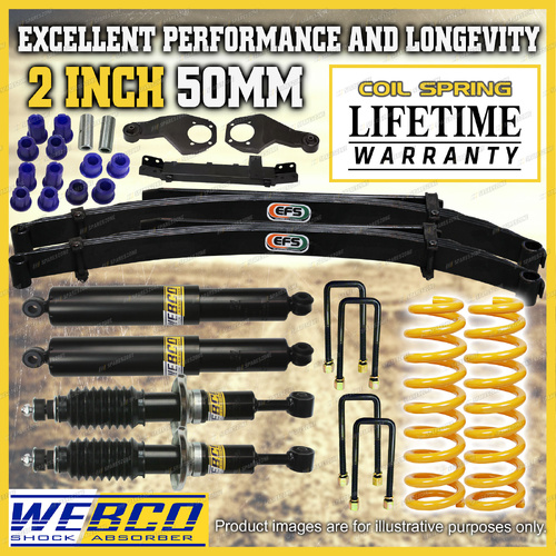2" Lift Kit Shocks King Springs EFS Leaf Diff Drop Kit for Mitsubishi Triton MR