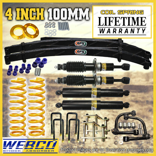 4"+3" Lift Kit Shocks EFS Leaf Shackle Spacer Arm for Mitsubishi Triton MR 4WD