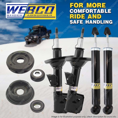 Front + Rear Shock Absorber Strut Mount Bearing Kit for Holden Barina TK 05-11