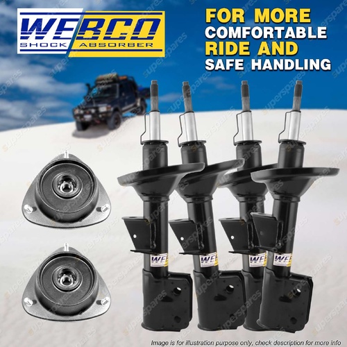 Front + Rear Shock Absorber Strut Mount Bearing Kit for Subaru Outback BG9 96-98