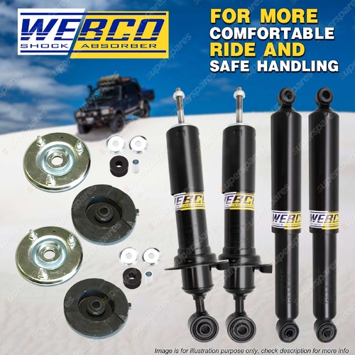 Front + Rear Shock Absorber Strut Mount Bearing Kit for Nissan Navara D40 05-On