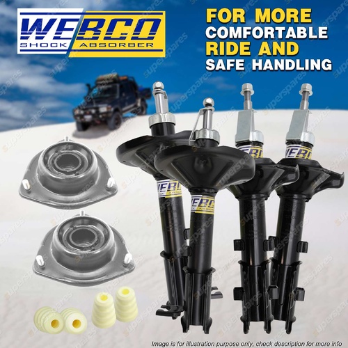 Front + Rear Shock Absorber Strut Mount Bearing Kit for Hyundai Excel X3 97-00