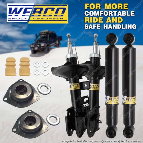 Front + Rear Shock Strut Mount Bearing Kit for Nissan Pathfinder R50 Wagon 01-05