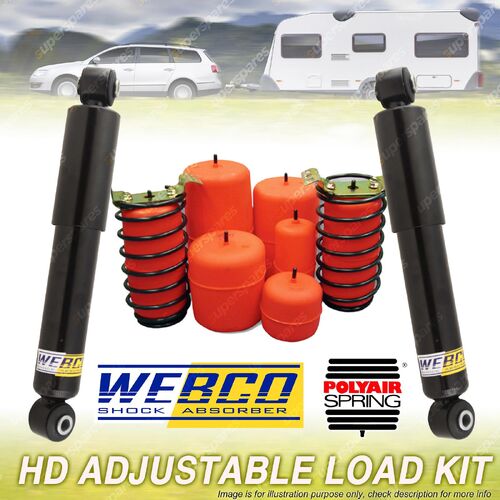 Rear Webco Shock + Airbag Adjustable Load Kit 450kg for FORD MAVERICK SWB Wagon
