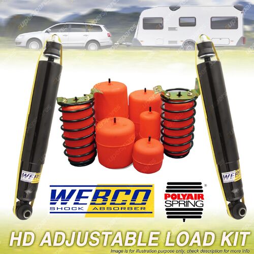 Rear Webco Shock Airbag Adjustable Load Kit 450kg for LANDCRUISER 2" 100 Ser