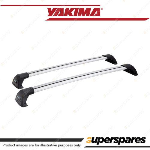 2 x Yakima Aero Flush Bar Silver 95cm - Roof Rack Bar Locks Securely