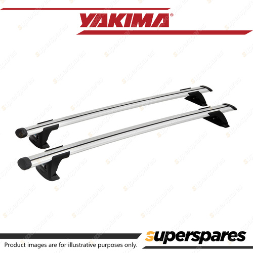 2 x Yakima Aero Through Bar Silver 135cm Roof Rack Bar Locks Securely