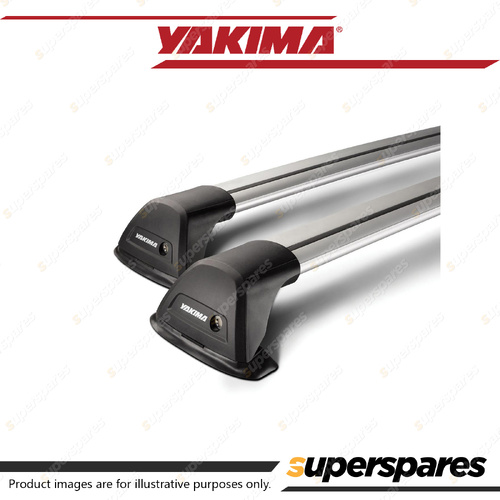 2 x Yakima Flush Bar 100cm Silver S6Y Roof Rack Bar Powder-Coated Finish